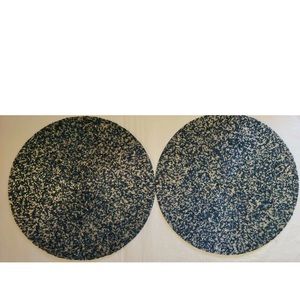 2x Coastal Collection Round Nautical Beaded Placemat Charger Blue Silver 15" set
